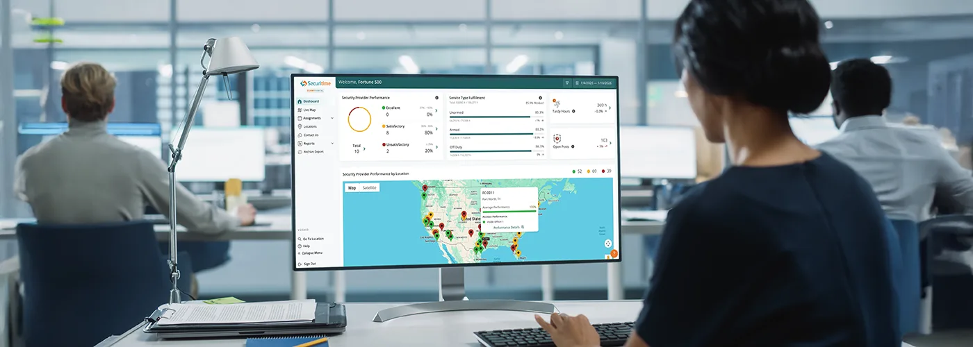 office worker using Securitime software